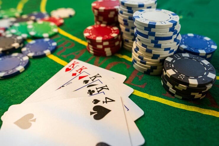 Dealer and player hands on a live blackjack table